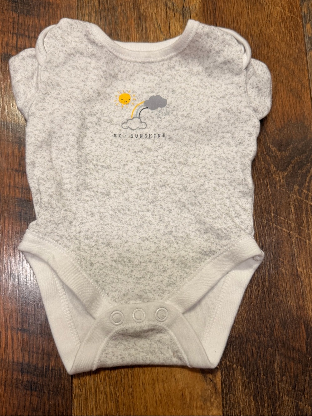 Primark White & Heather Gray 'My Sunshine' Baby Bodysuit